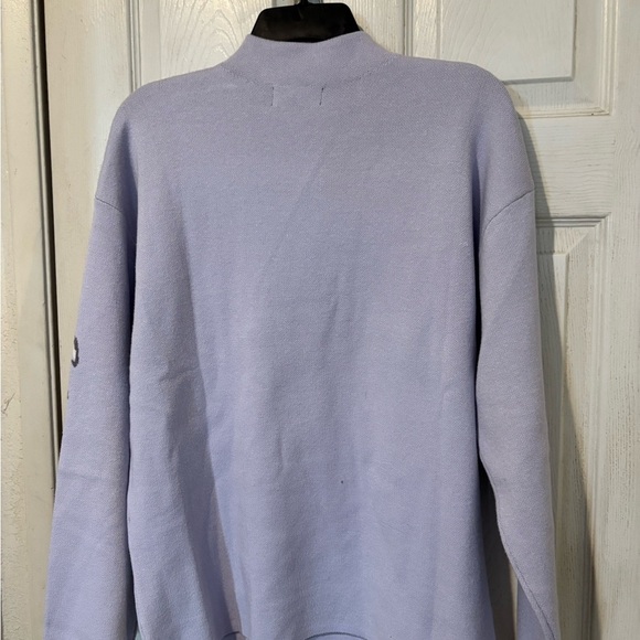 Rafaella NWT Long sleeve Lavender Sweater With Gray and White Floral Design - Picture 2 of 6